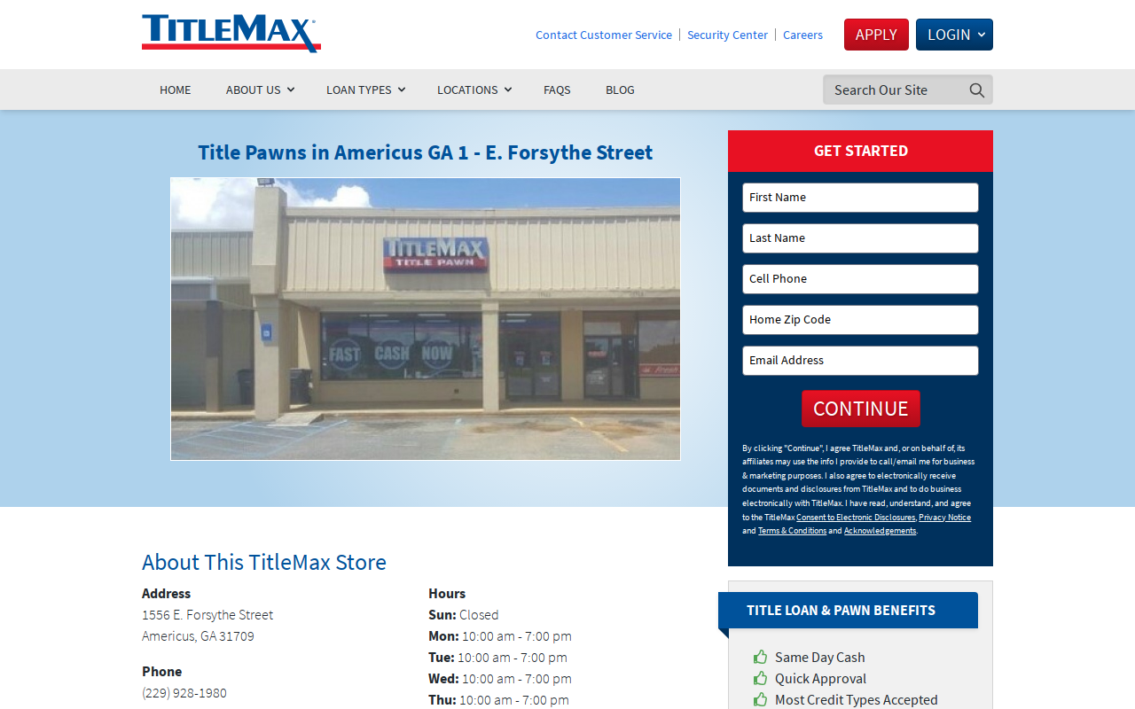 TitleMax Title Pawns website preview