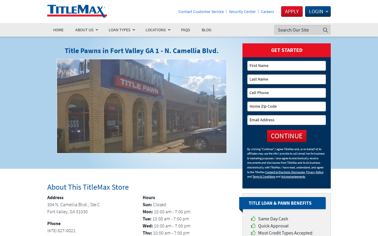 TitleMax Title Pawns website preview