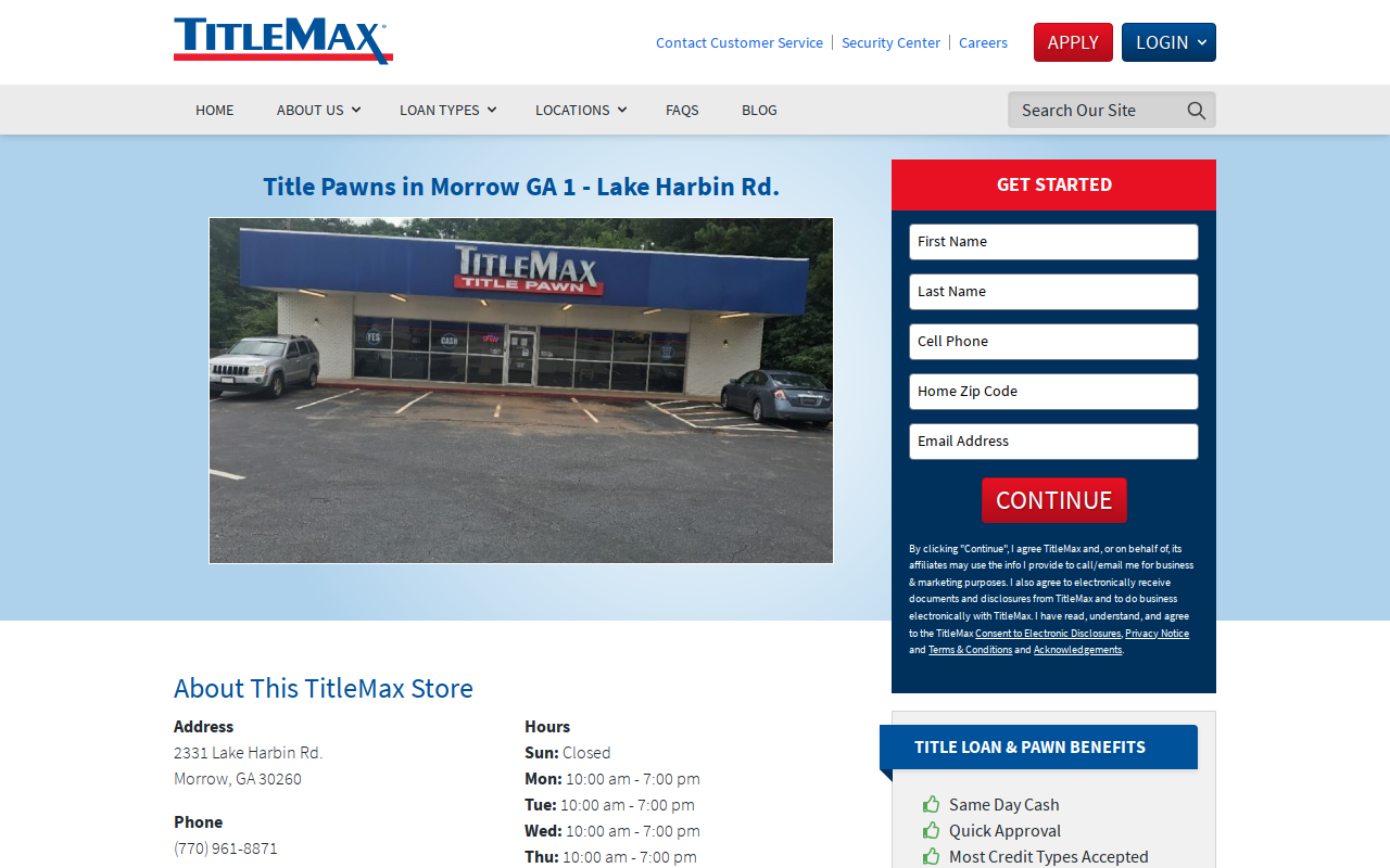 TitleMax Title Pawns website preview