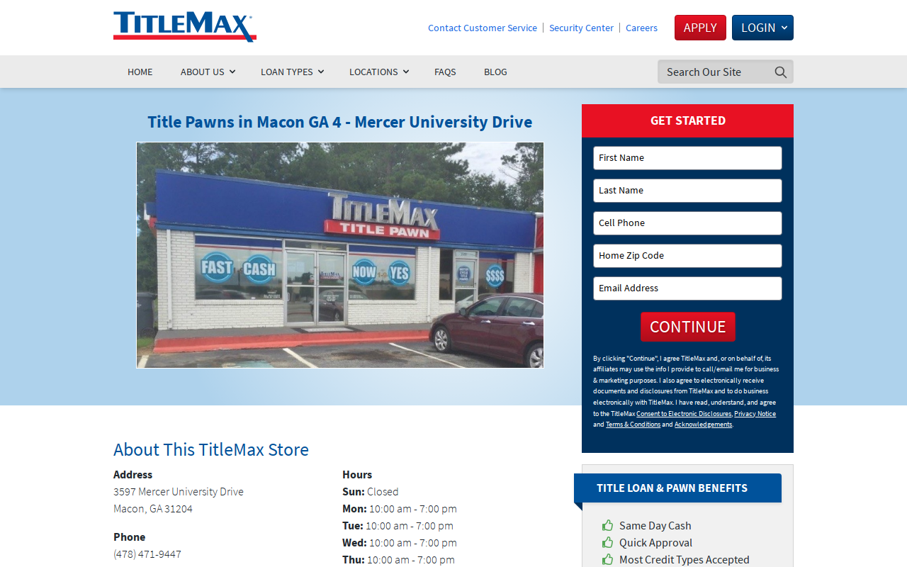 TitleMax Title Pawns website preview