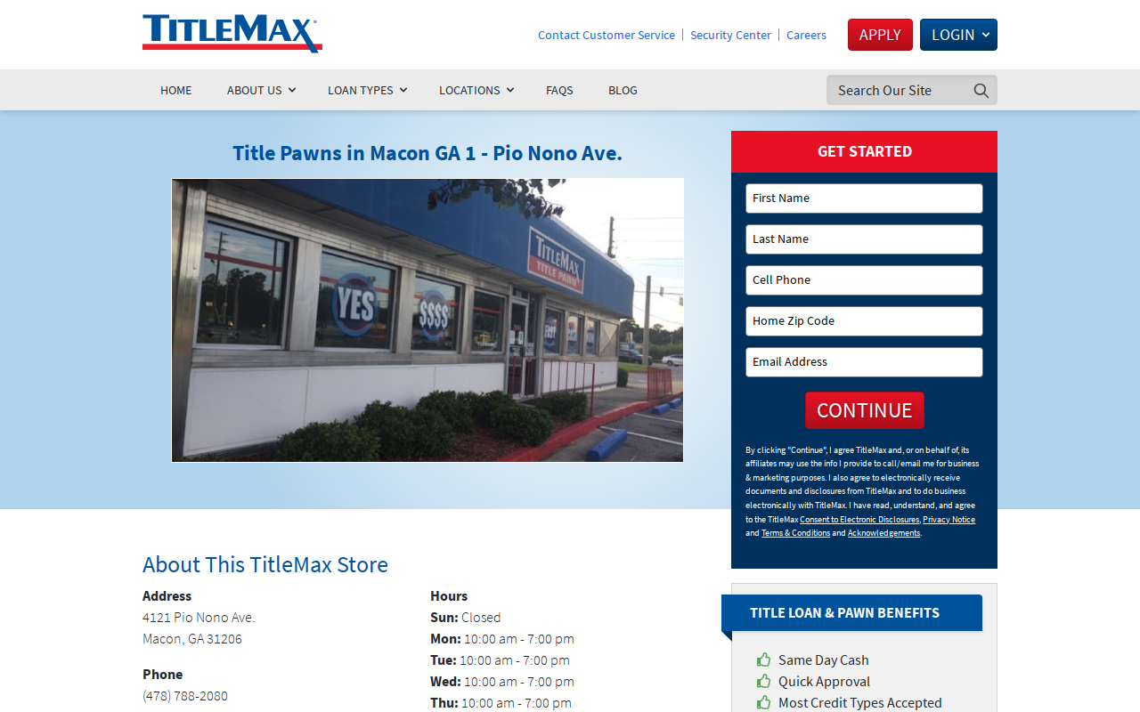 TitleMax Title Pawns website preview