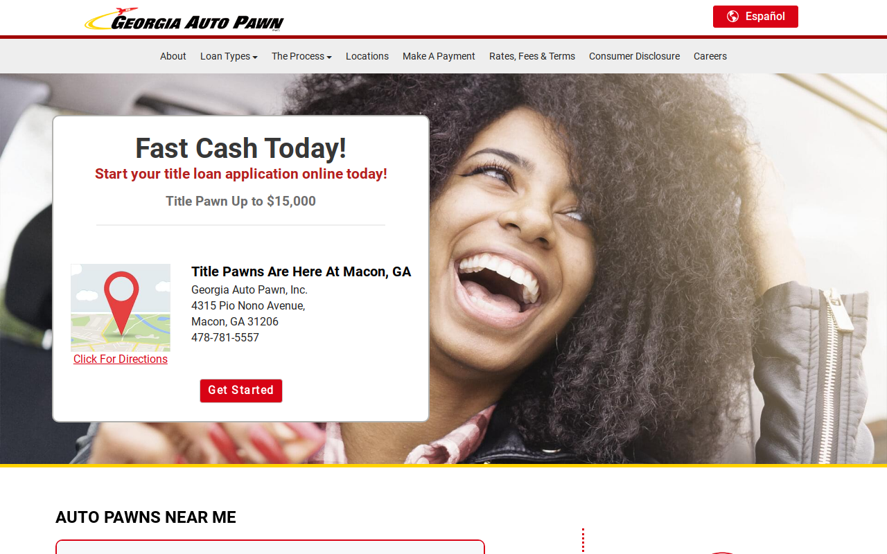 Georgia Auto Pawn website preview