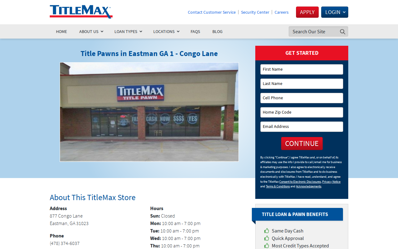 TitleMax Title Pawns website preview