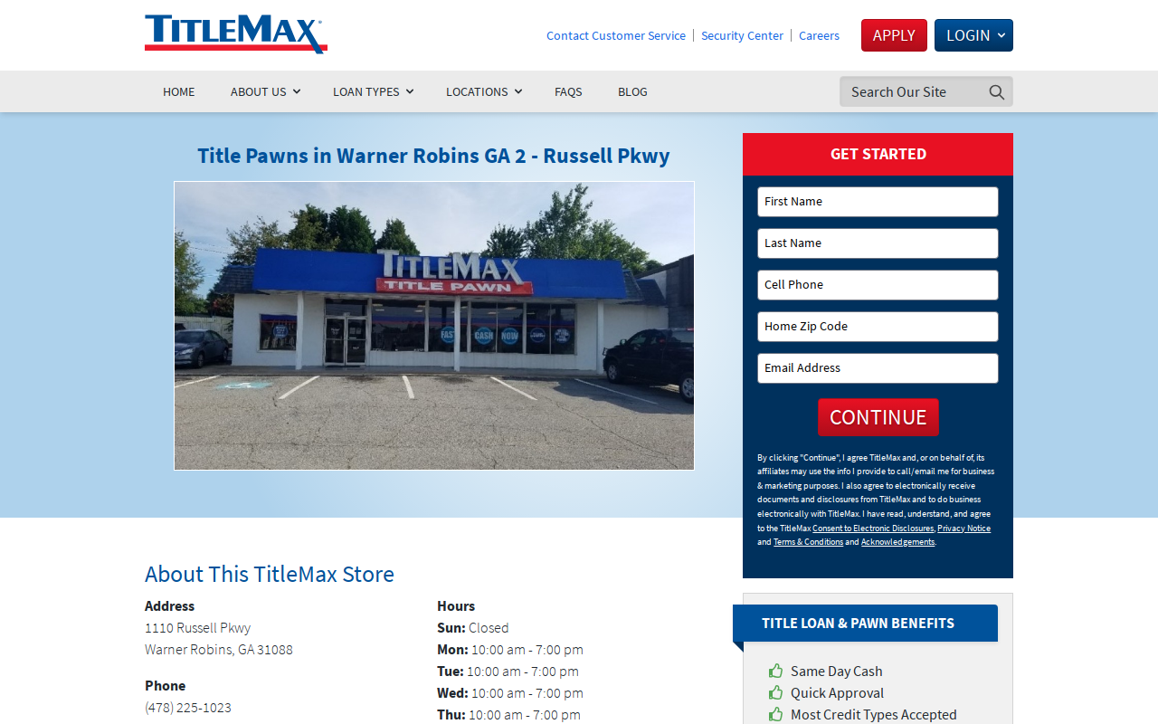 TitleMax Title Pawns website preview