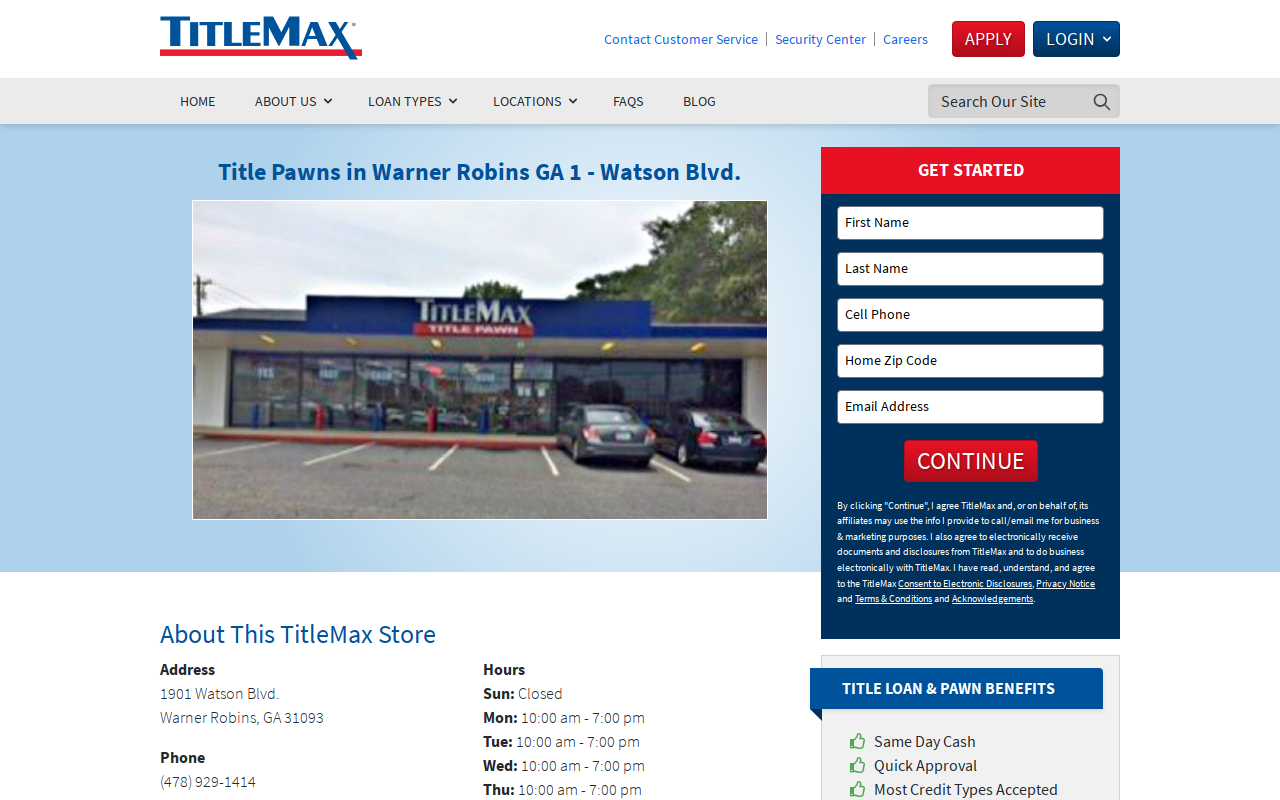 TitleMax Title Pawns website preview