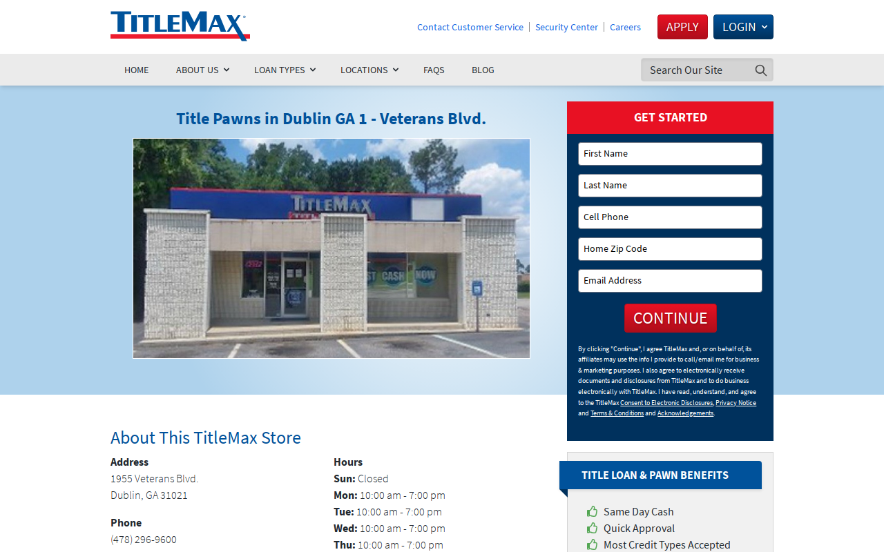 TitleMax Title Pawns website preview