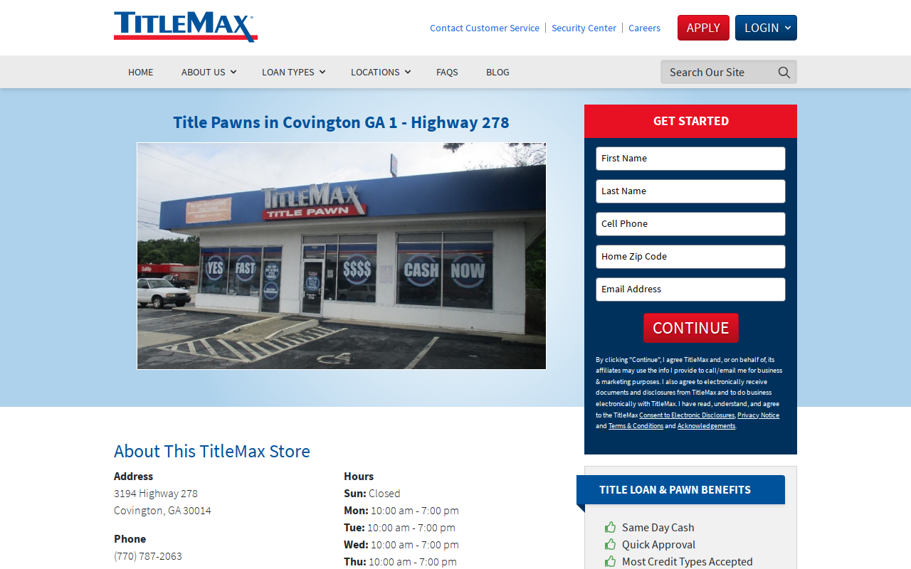 TitleMax Title Pawns website preview