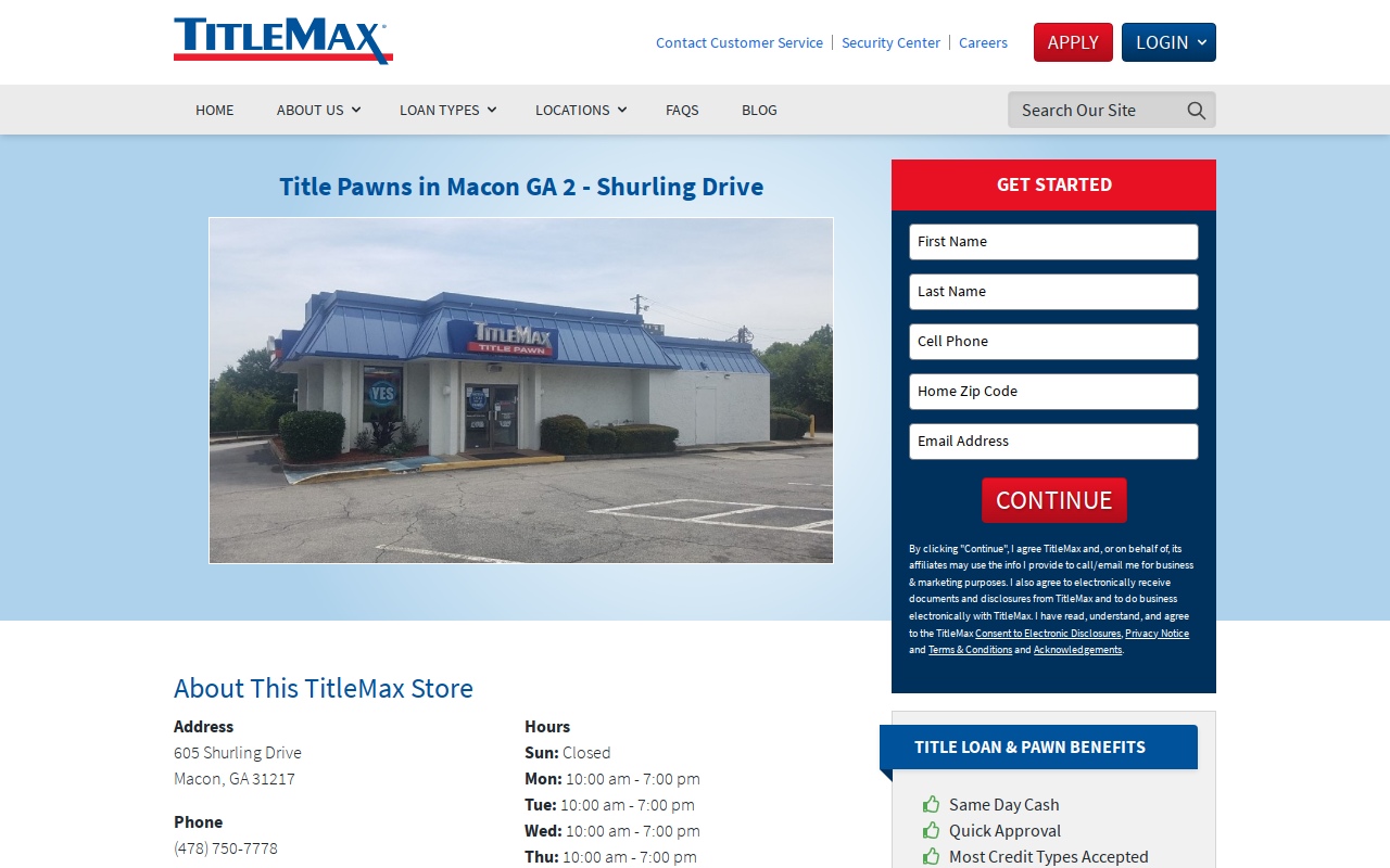 TitleMax Title Pawns website preview