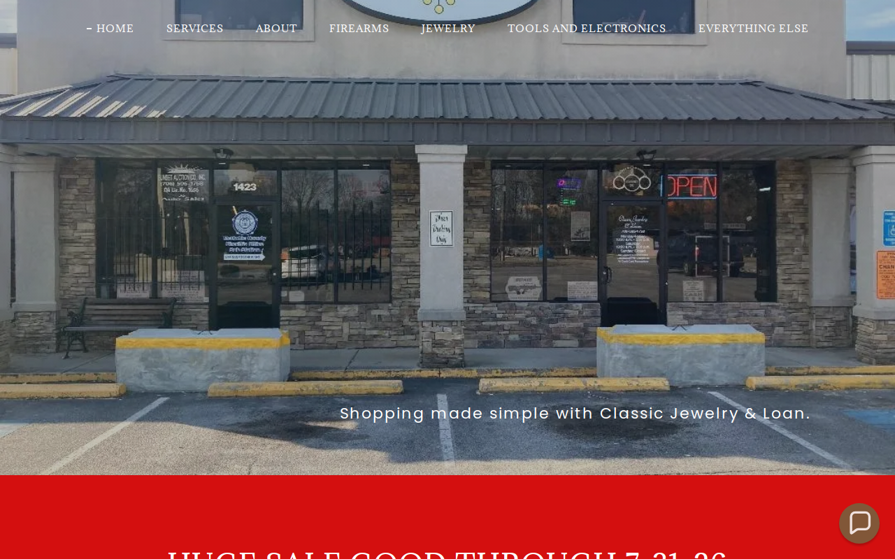 Classic Jewelry and Loan website preview