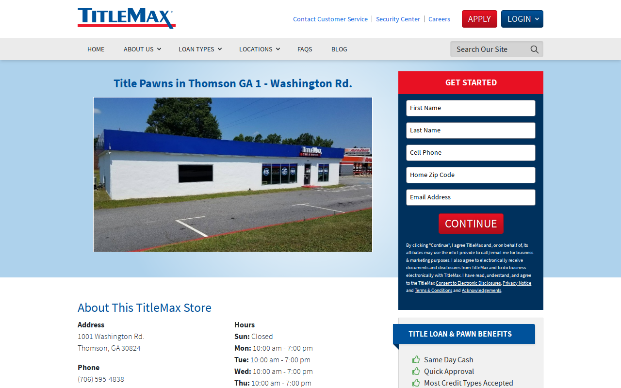 TitleMax Title Pawns website preview