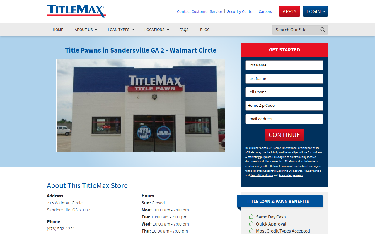 TitleMax Title Pawns website preview