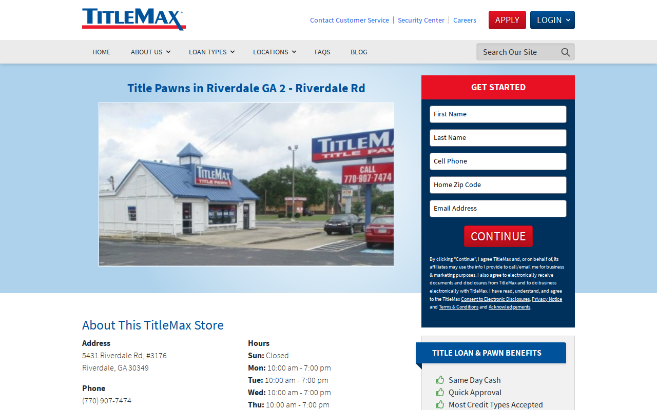 TitleMax Title Pawns website preview