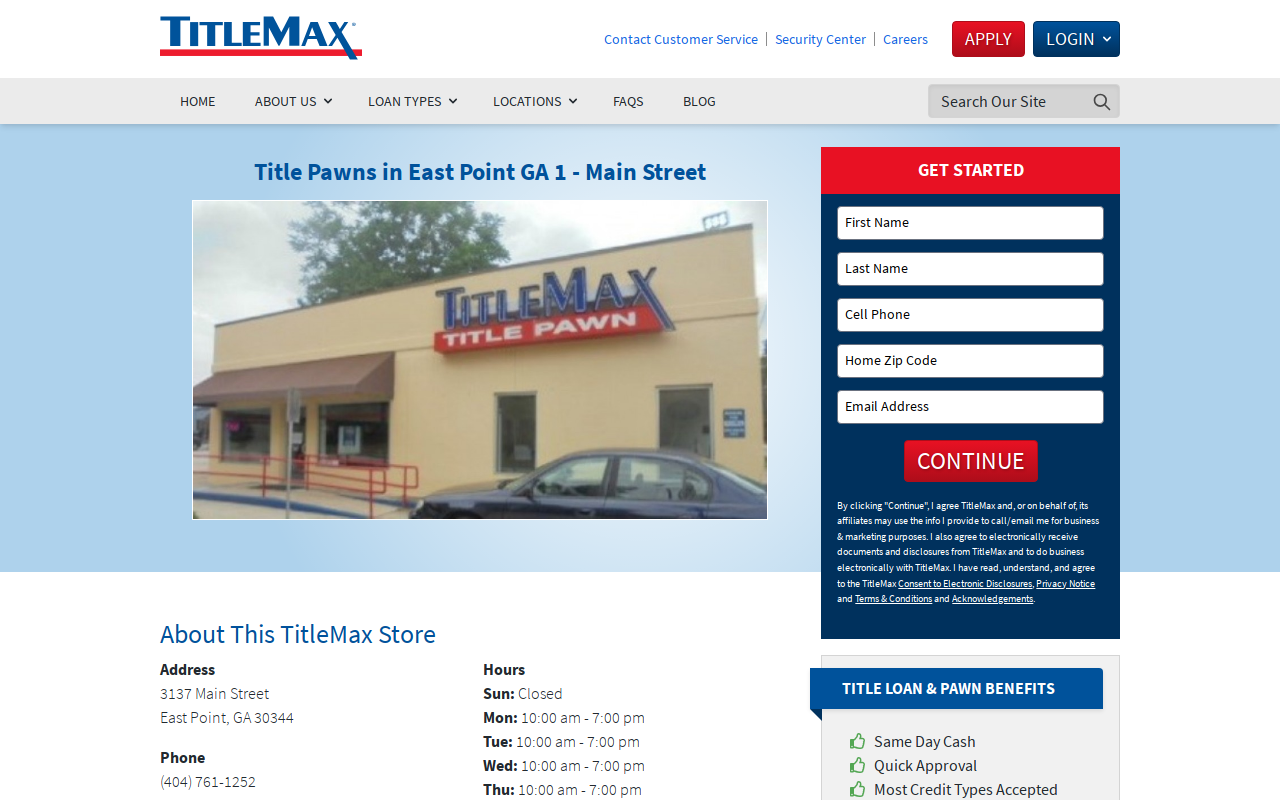 TitleMax Title Pawns website preview