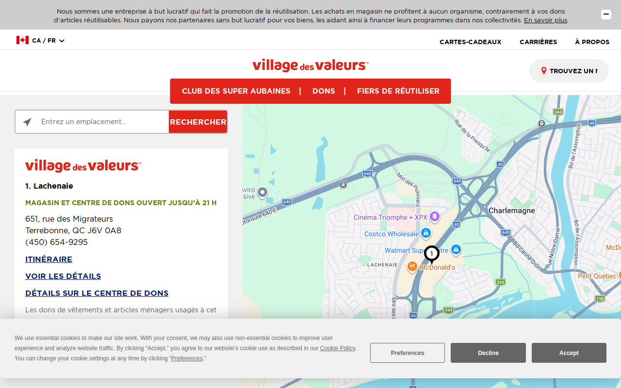 Value Village website preview