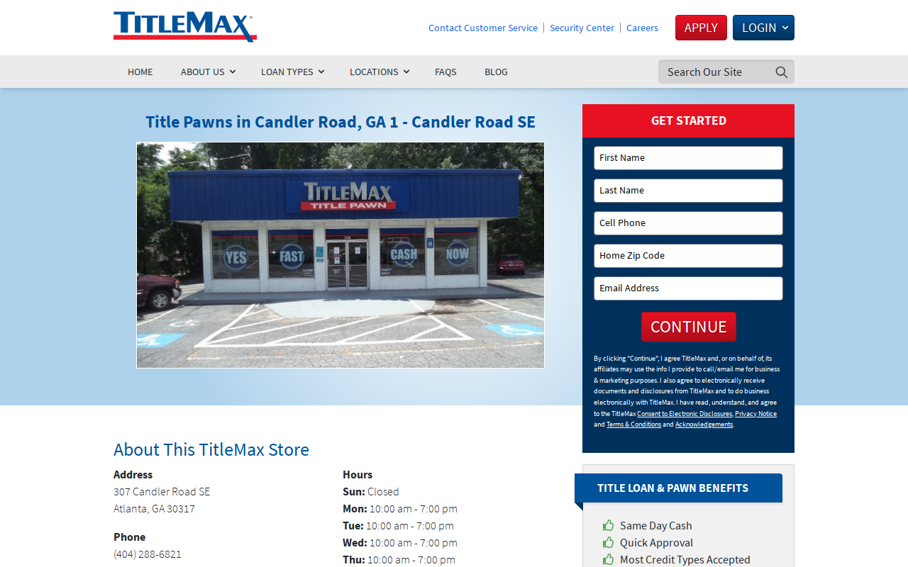 TitleMax Title Pawns website preview