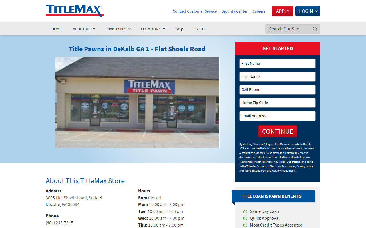 TitleMax Title Pawns website preview