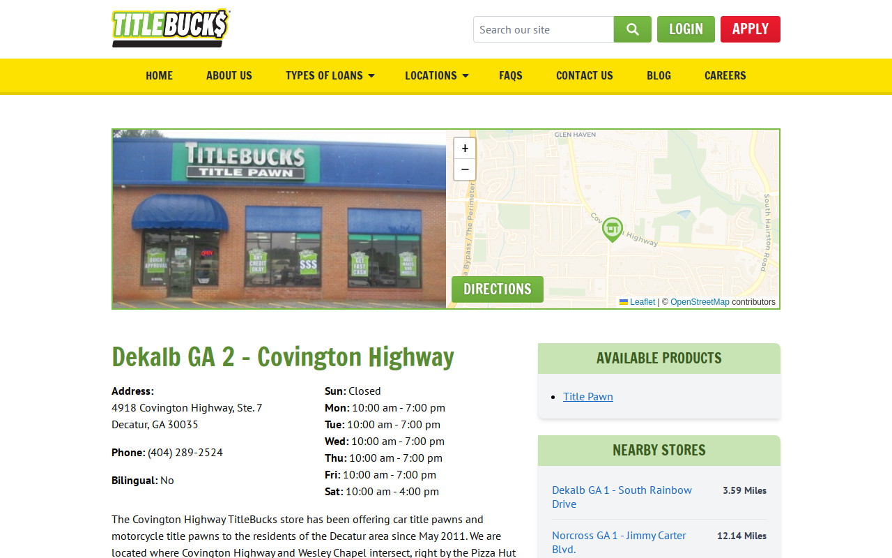 TitleBucks Title Pawns website preview