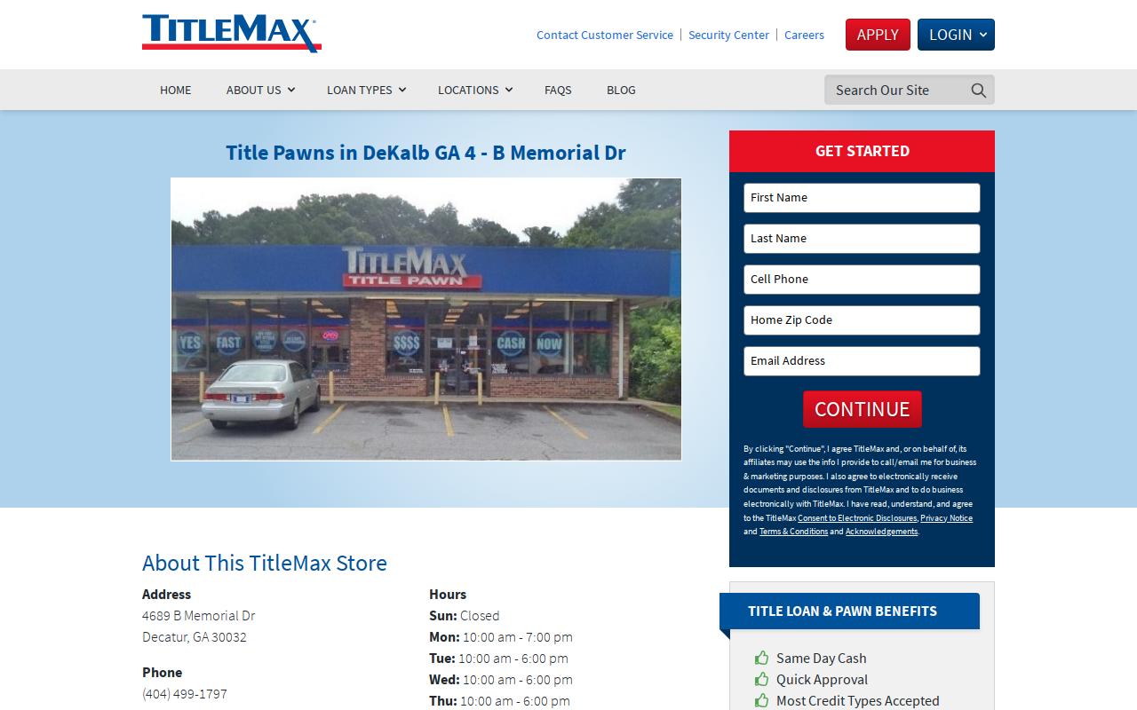 TitleMax Title Pawns website preview