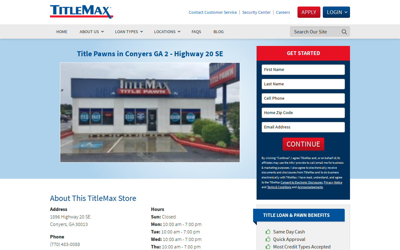 TitleMax Title Pawns website preview