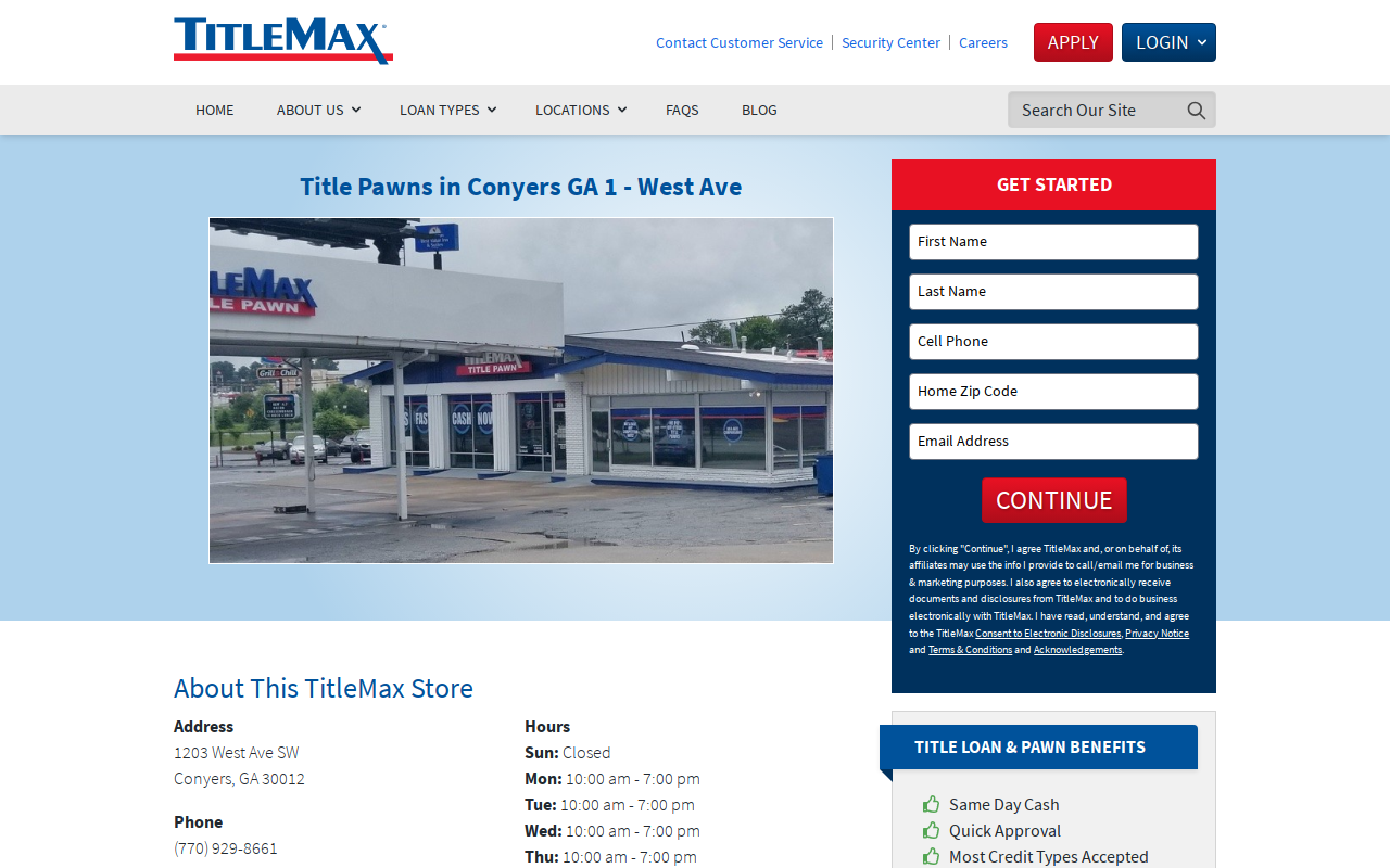 TitleMax Title Pawns website preview