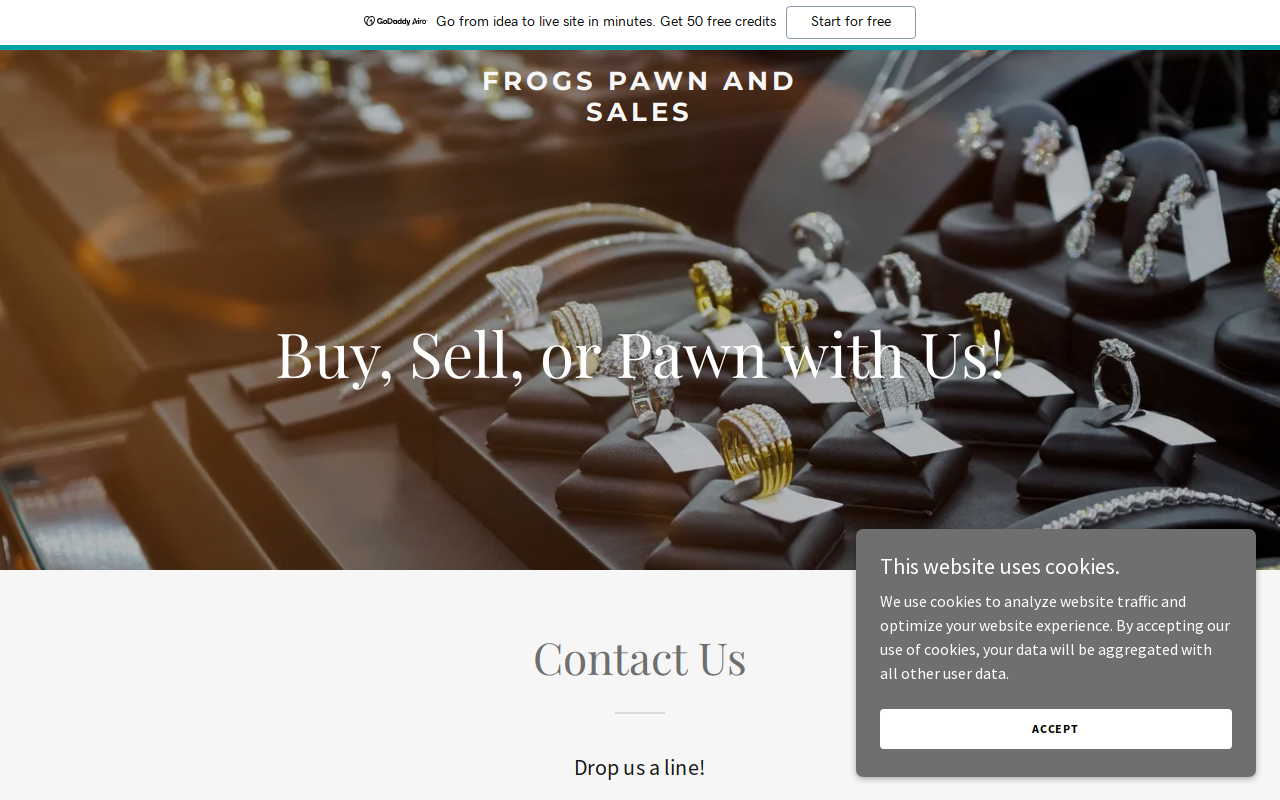 Frog's Pawn and Sales website preview
