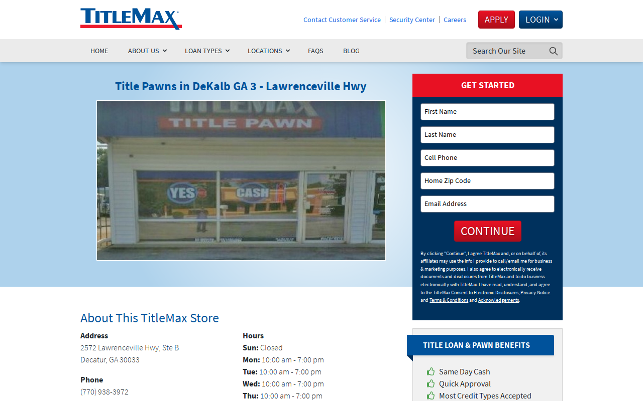 TitleMax Title Pawns website preview