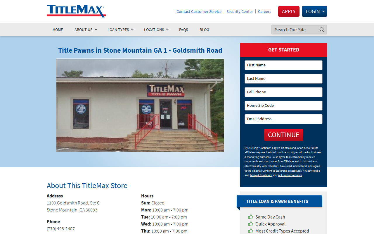TitleMax Title Pawns website preview