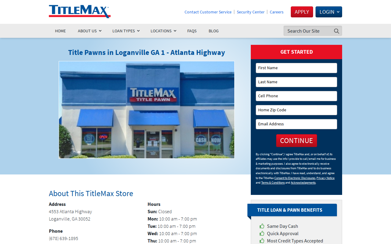 TitleMax Title Pawns website preview