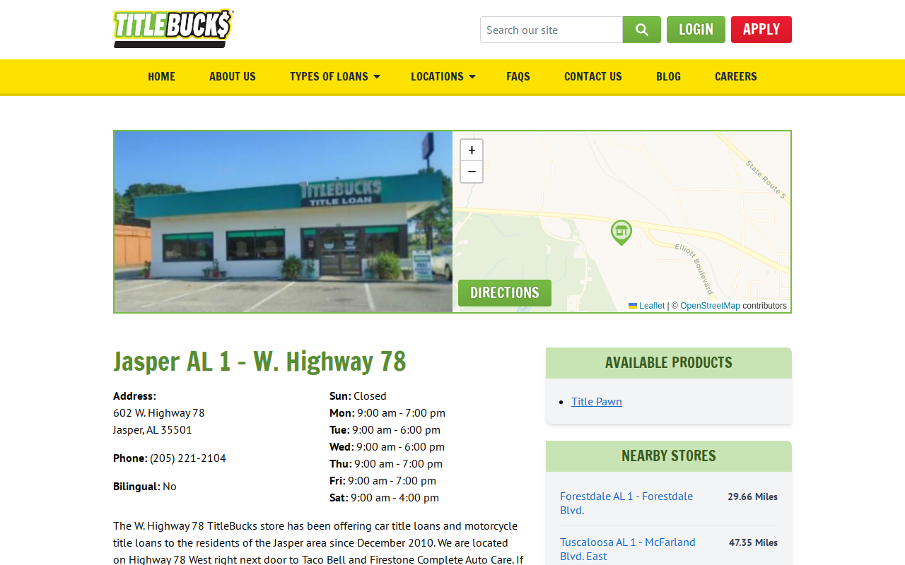TitleBucks Title Pawns website preview