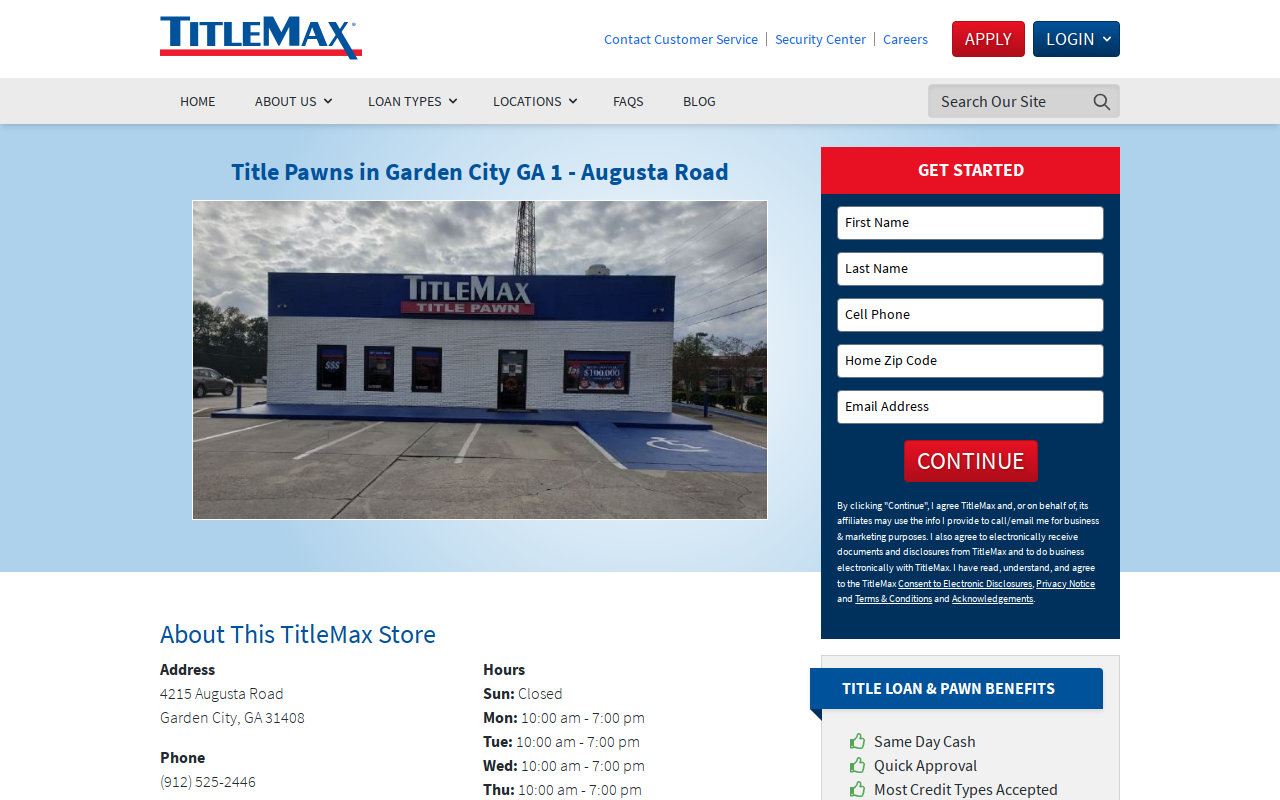 TitleMax Title Pawns website preview