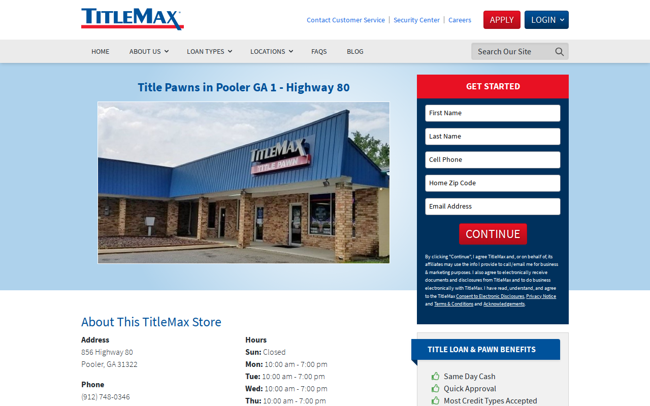 TitleMax Title Pawns website preview