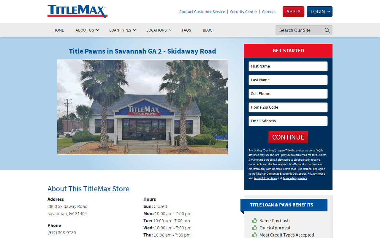TitleMax Title Pawns website preview