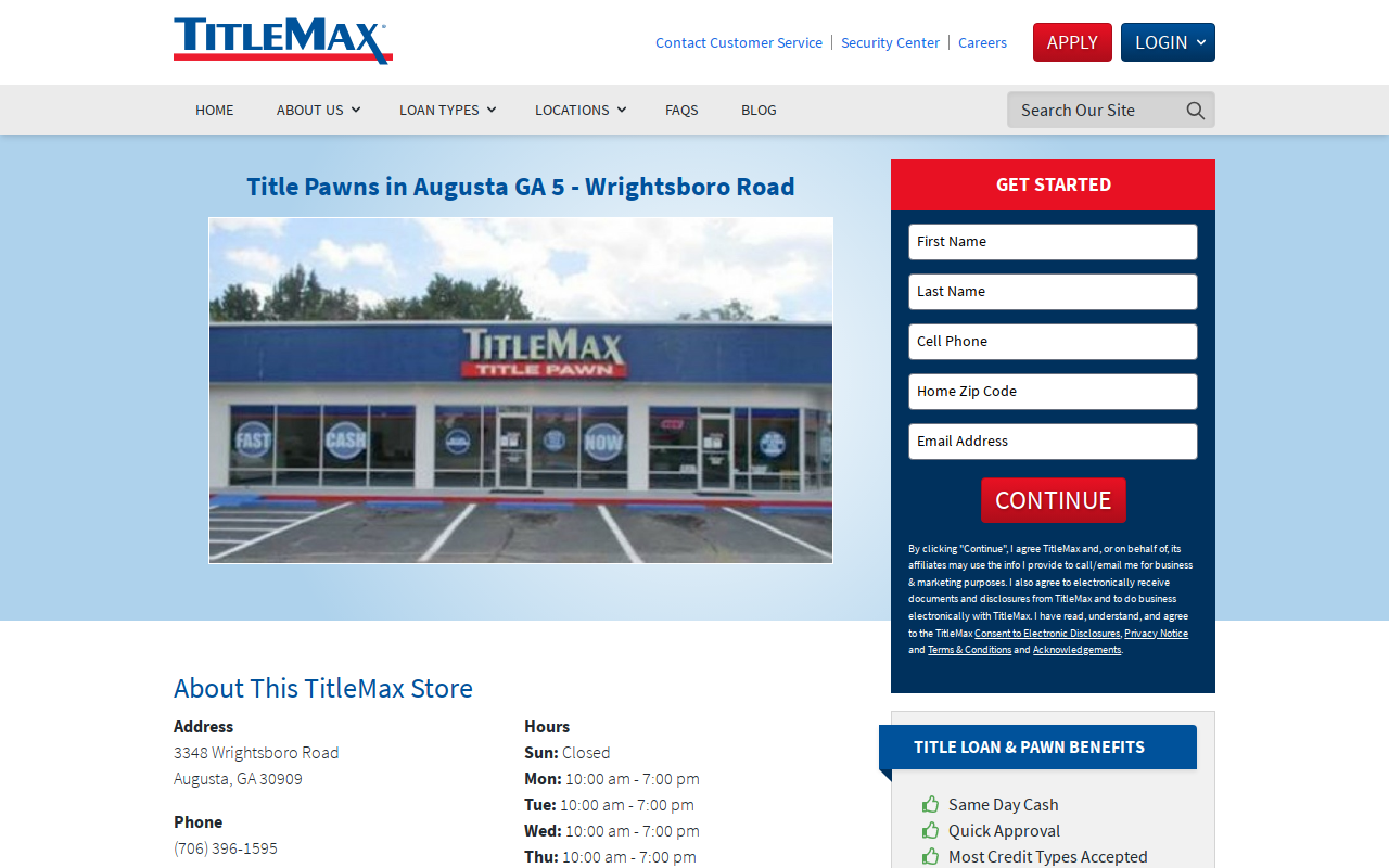TitleMax Title Pawns website preview
