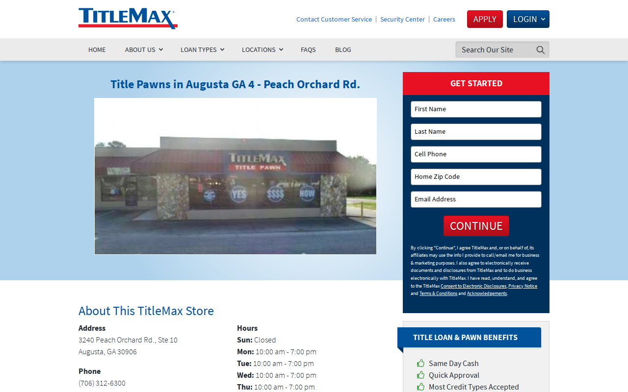 TitleMax Title Pawns website preview