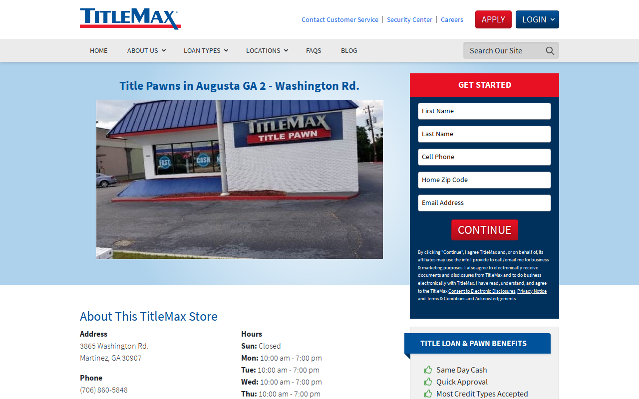 TitleMax Title Pawns website preview