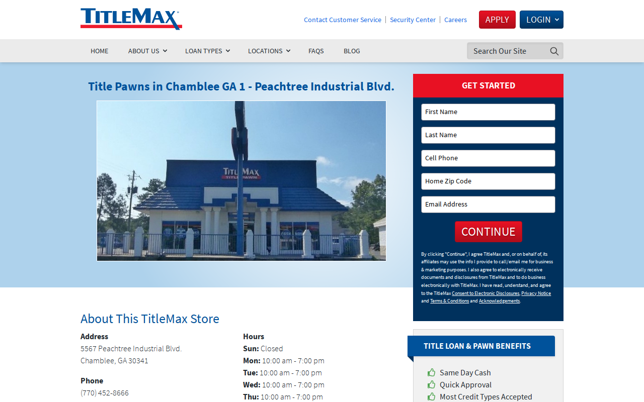 TitleMax Title Pawns website preview