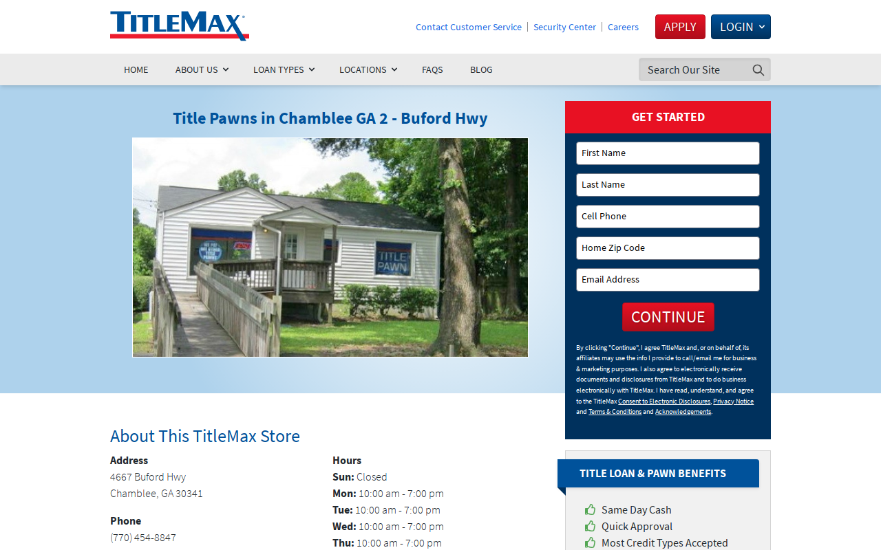 TitleMax Title Pawns website preview