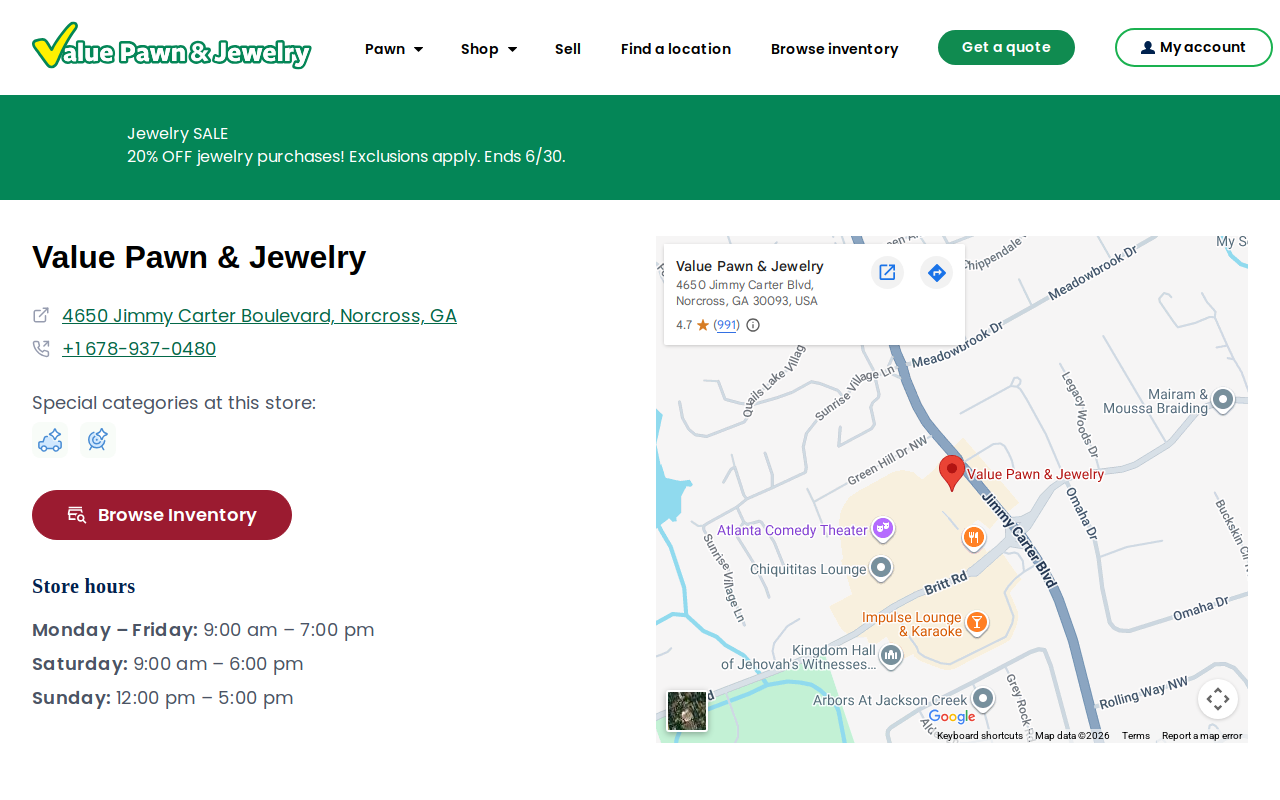 Value Pawn and Jewelry website preview