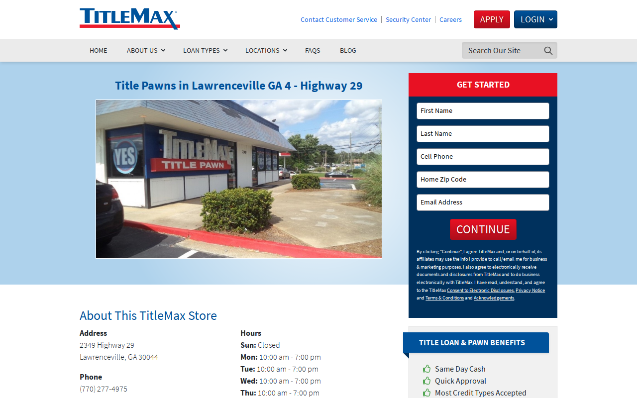 TitleMax Title Pawns website preview