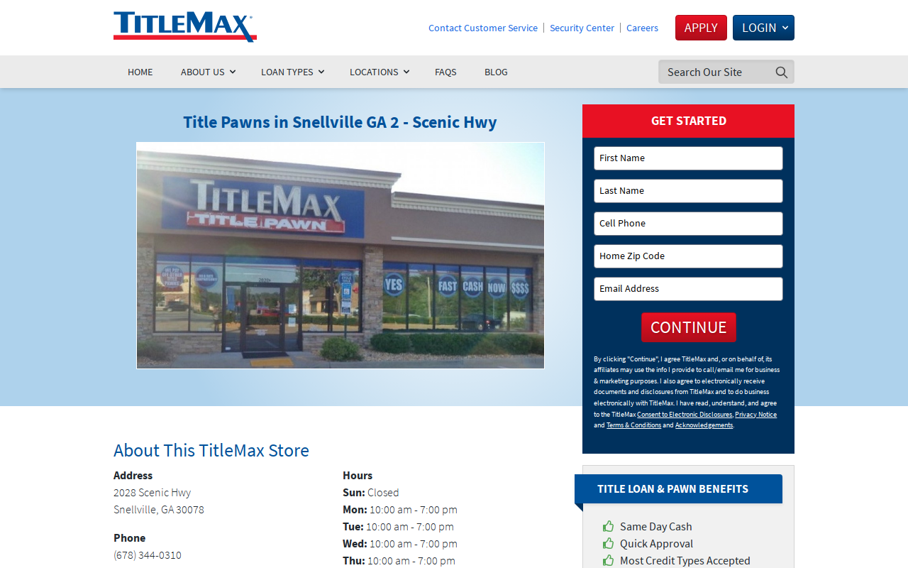 TitleMax Title Pawns website preview