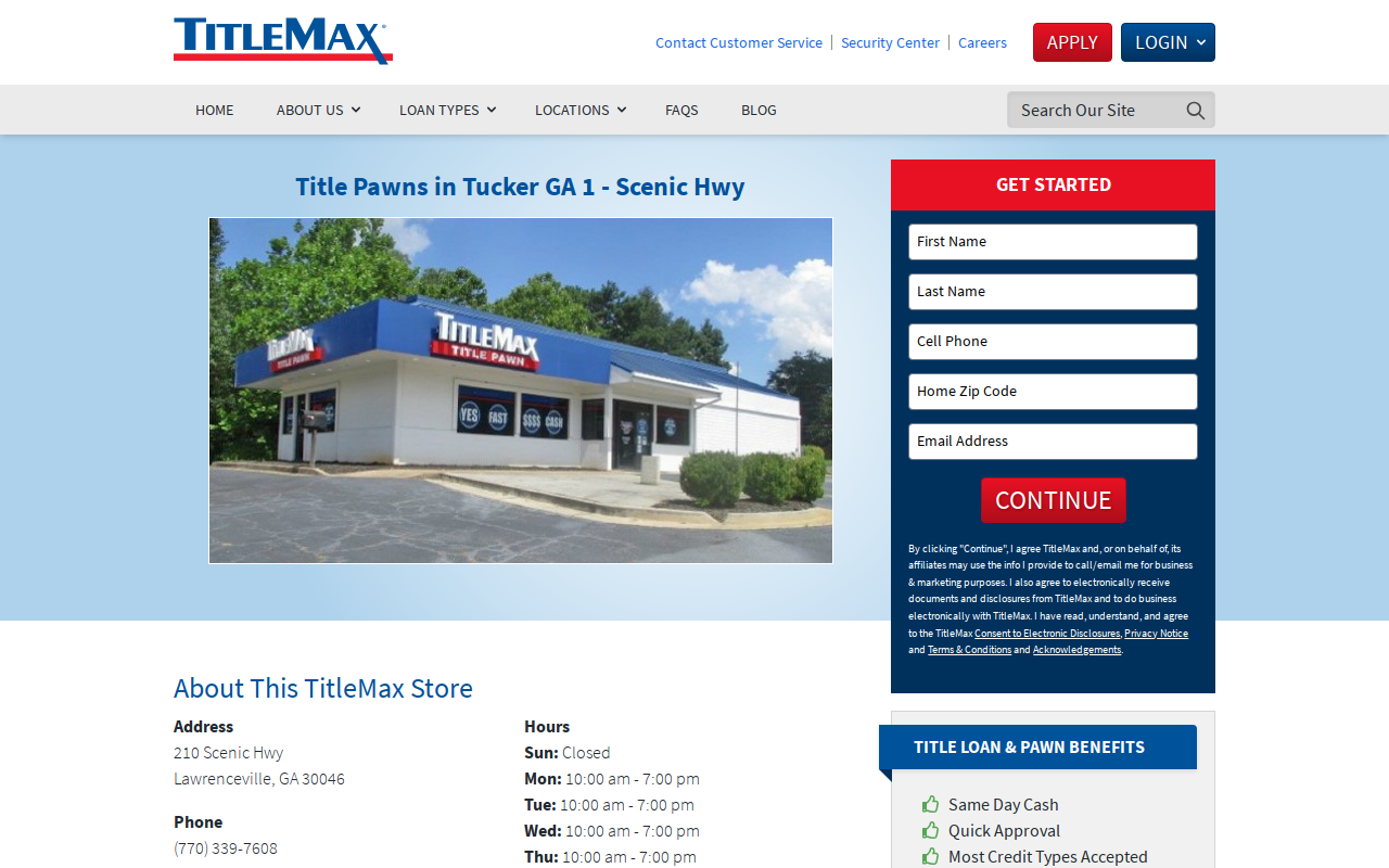 TitleMax Title Pawns website preview