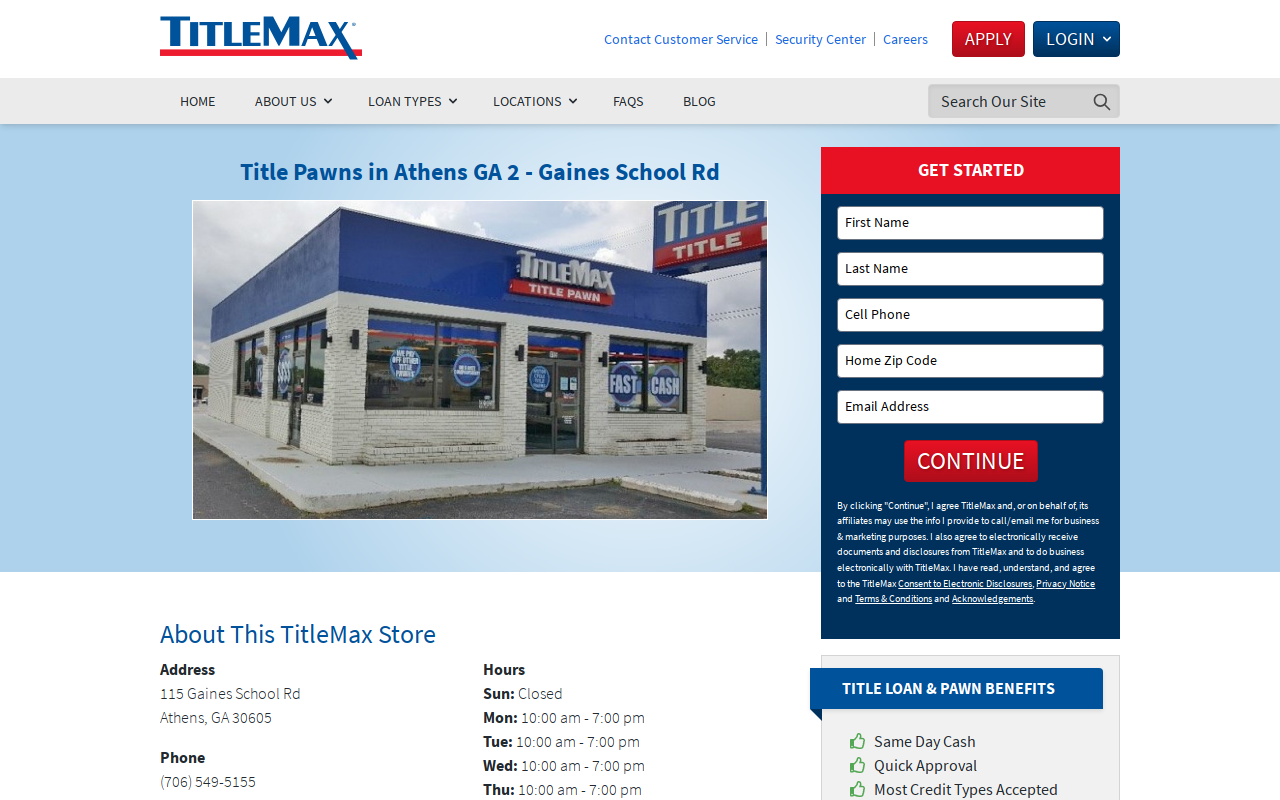 TitleMax Title Pawns website preview
