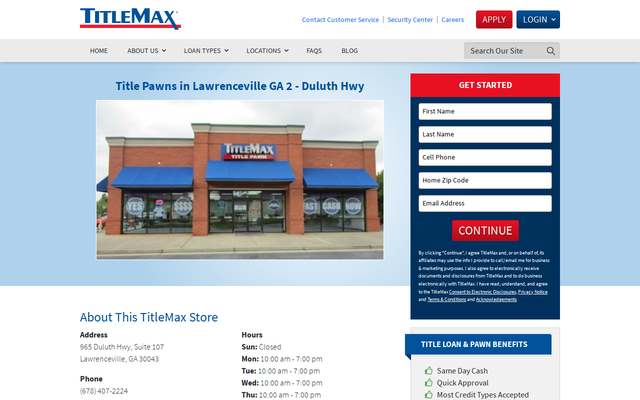 TitleMax Title Pawns website preview