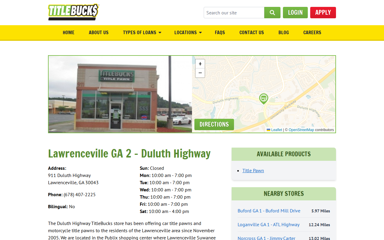 TitleBucks Title Pawns website preview