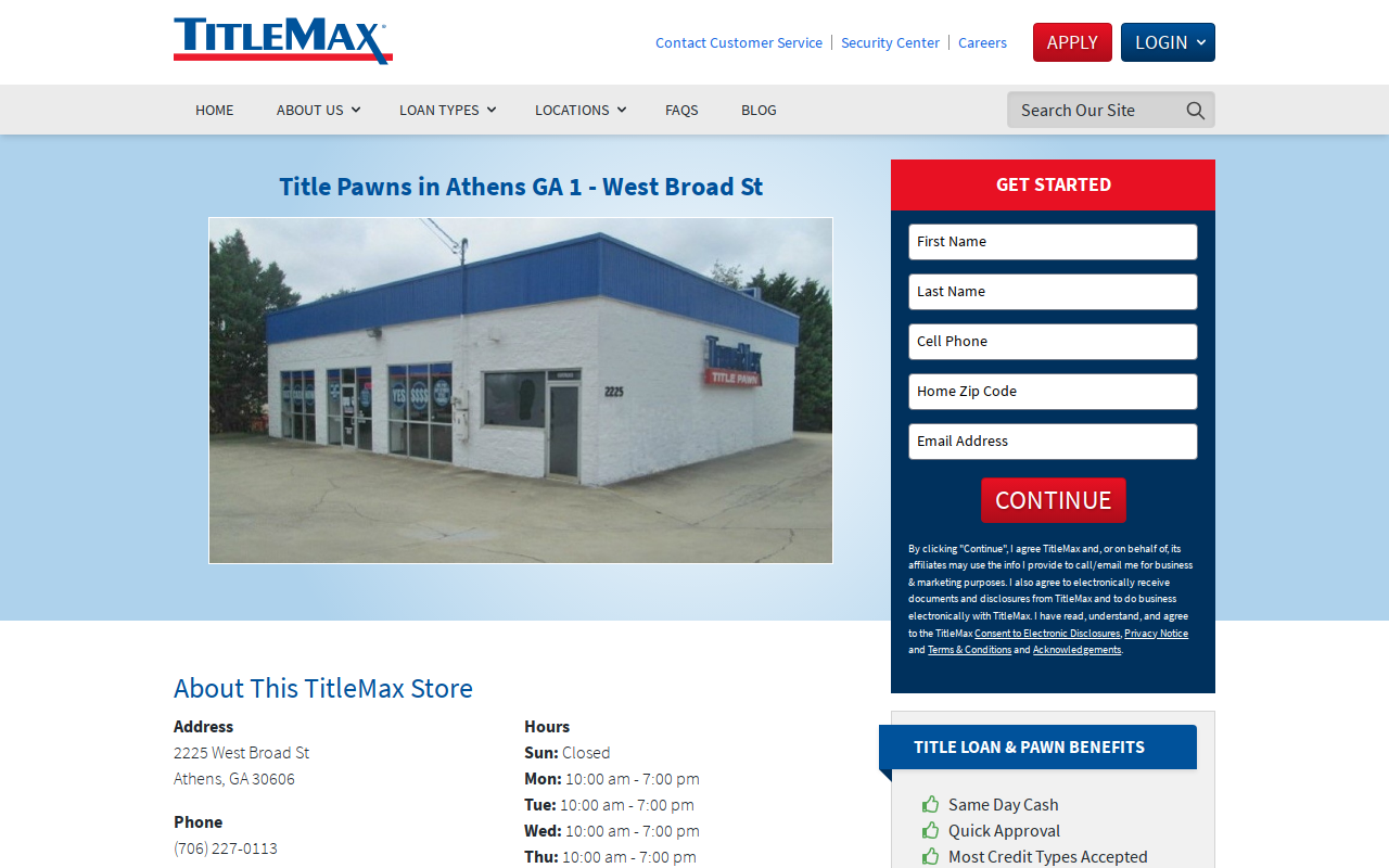 TitleMax Title Pawns website preview