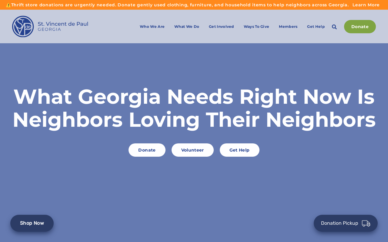 St. Vincent de Paul Society Thrift Store website preview