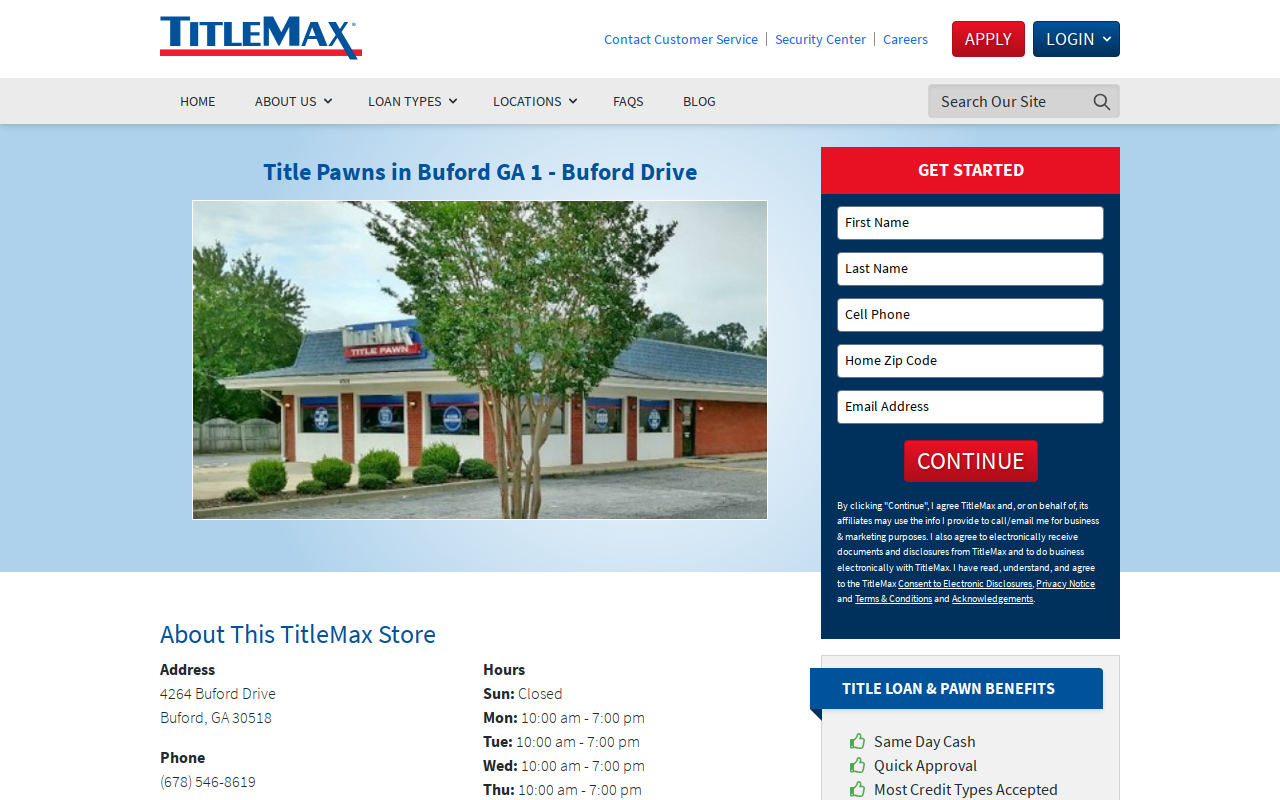 TitleMax Title Pawns website preview