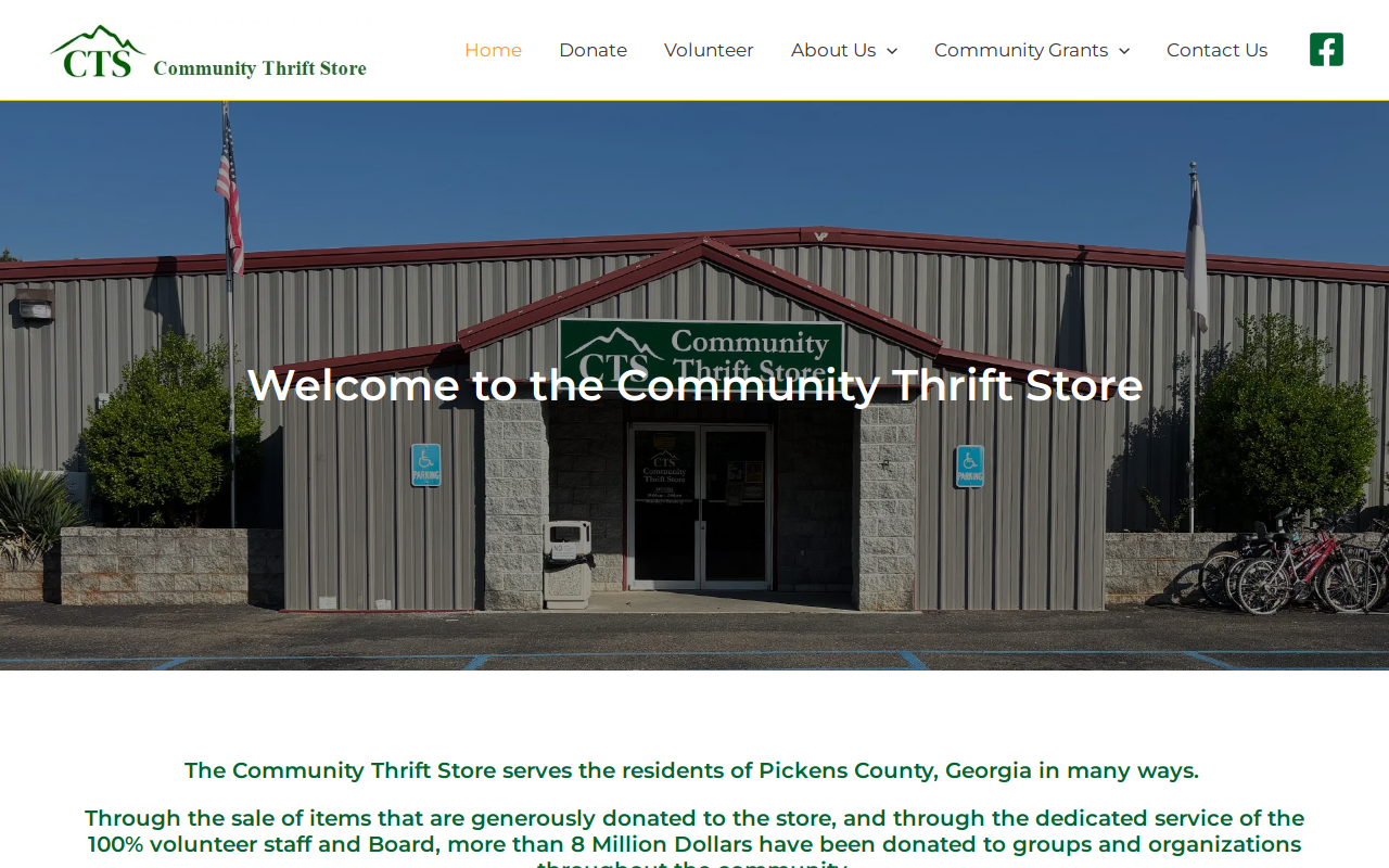 Community Thrift Store website preview