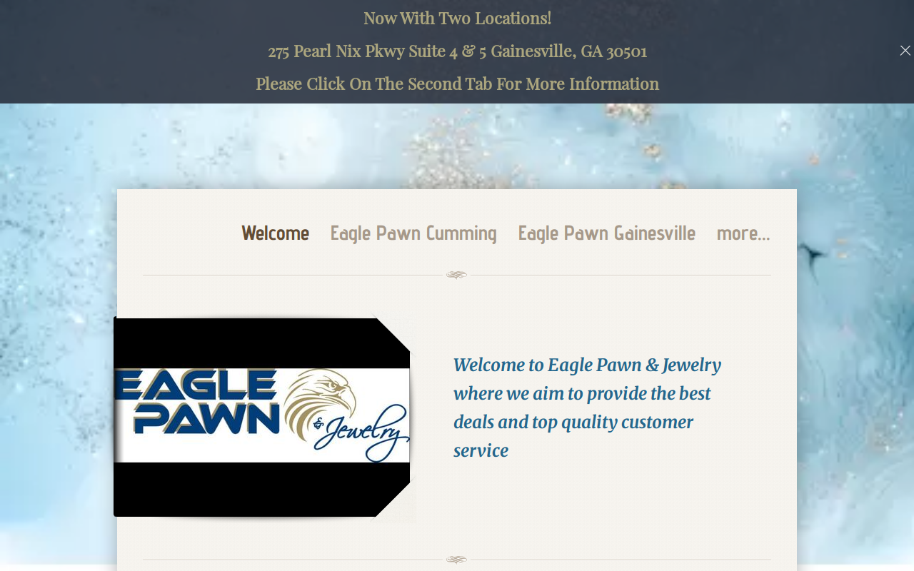 Eagle Pawn and Jewelry website preview