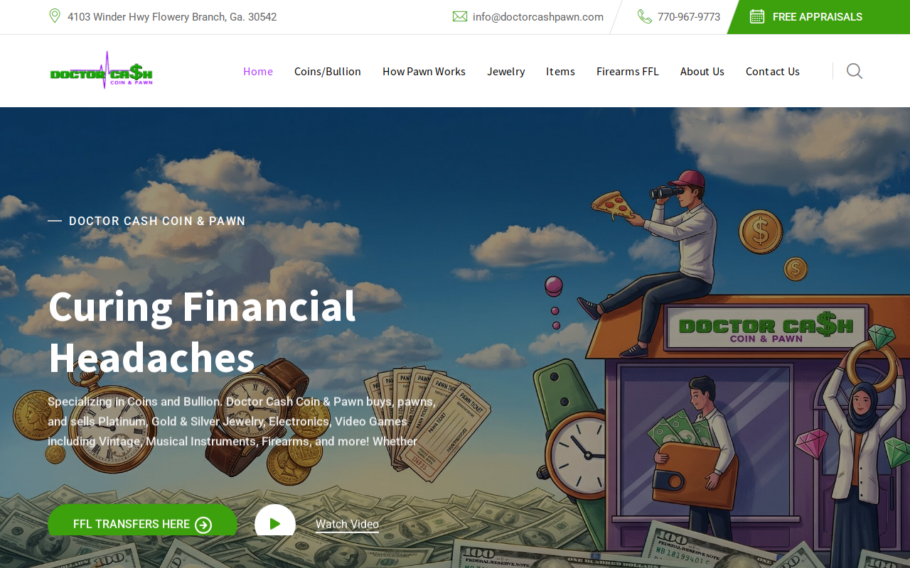 Doctor Cash Coin & Pawn website preview